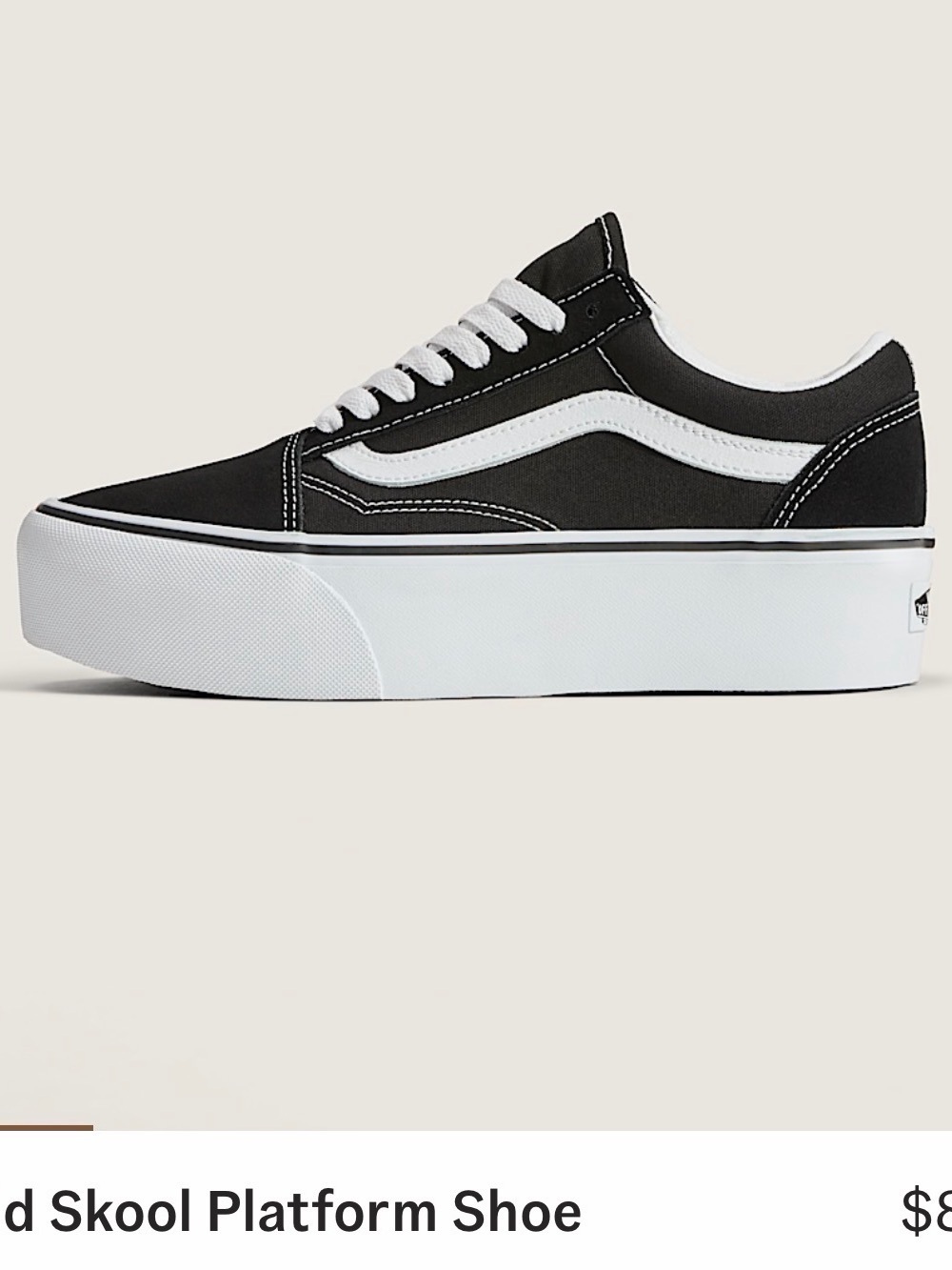 Vans Platform Old Skool Sneaker — Black with White Stripe